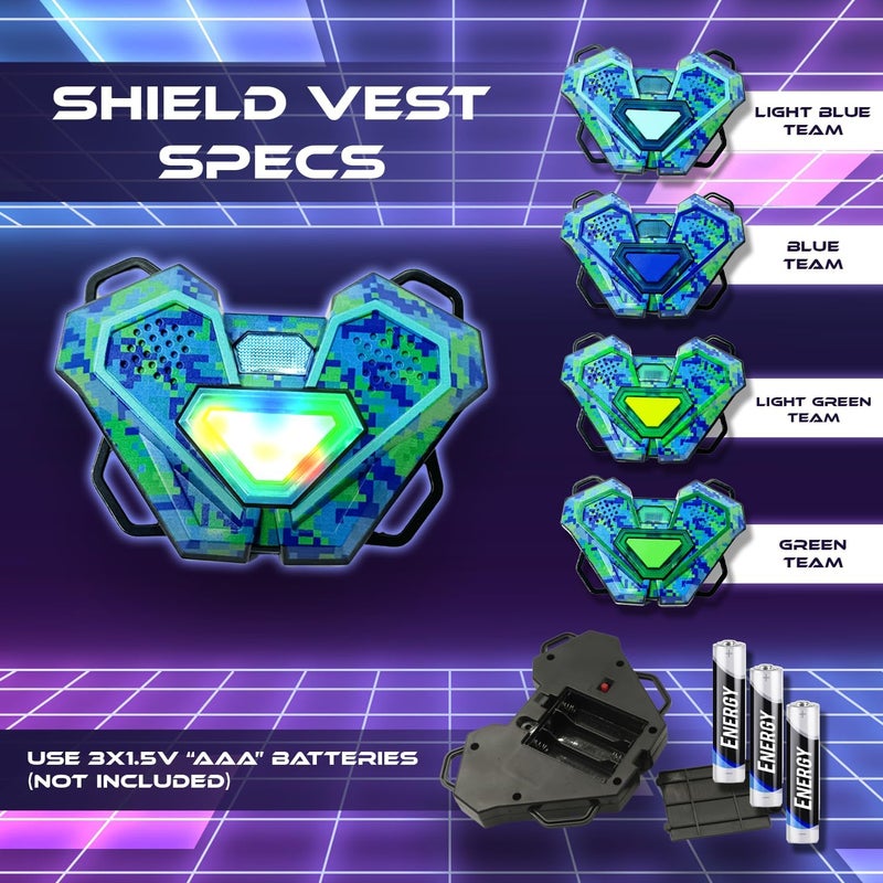 Atlasonix Laser Tag Guns Set of 4 - Kids Laser Tag Set of 4, Lazershooting Set with Vests, Christmas & Birthday Gift for Kids & Adults, Fun Outdoor Indoor X Blaster Experience Ages 3+ - Image 4